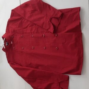Red Kap 10 Button Chef Coat‎ with Thermometer Pocket Gray Size M-RG Unisex